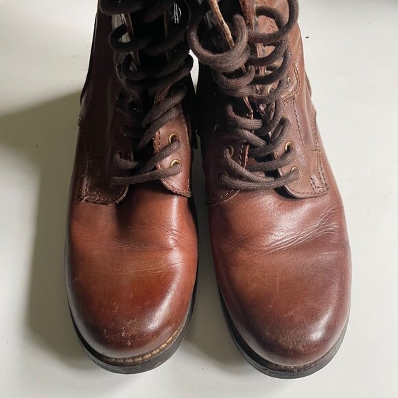 Brown Leather Combat Boots - Picture 4 of 4